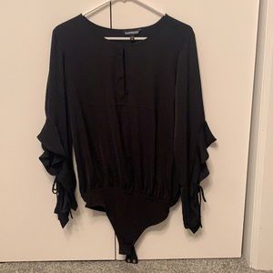 Medium Express black long sleeve bodysuit